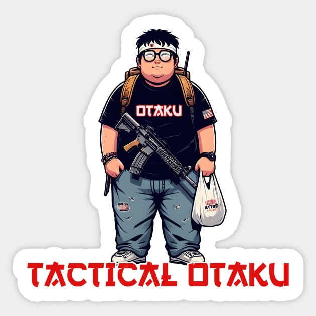 Tactical Otaku Sticker by Rawlifegraphic